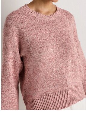 Quince 100% Cotton Boyfriend Crew Sweater - Pink